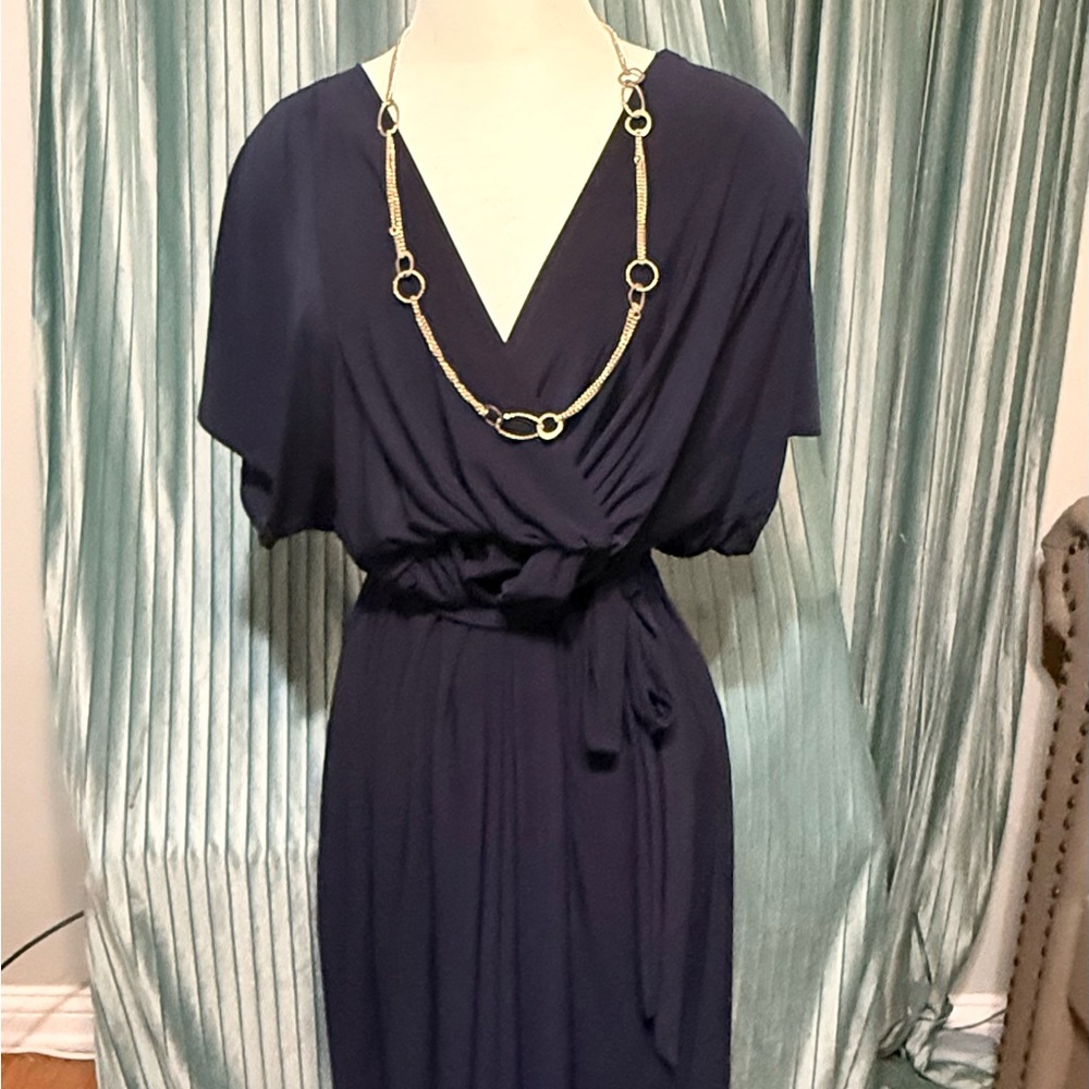 Navy Blue Midi Dress